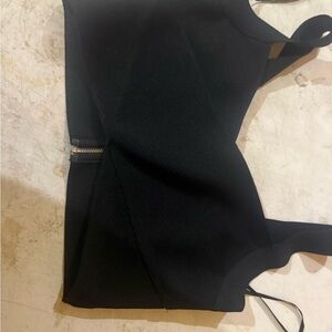 Windsor Elegant Black Top with Zipper Detail